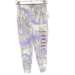 Hybrid Los Angeles Lakers Purple & Gray Tie Dye Jogger‎ Pants Women's NEW